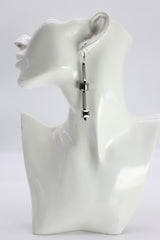 CRYSTAL CUBICS AND TUBES EARRINGS