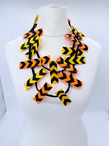 Single strand Rectangular Ribbon light statement Necklace - Single Strand Necklace