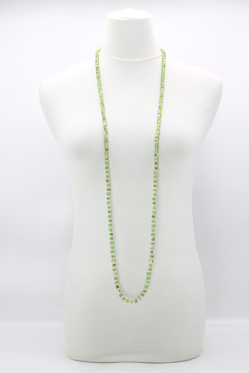 Elegant Crystal Cube Necklace – Handmade & Minimalist - Medium
