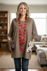 Sustainable Quilted Smock Top – Handmade Recycled Fabric Cotton Blouse with Heart Details & Pockets