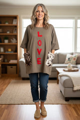 Sustainable Quilted Smock Top – Handmade Recycled Fabric Cotton Blouse with Heart Details & Pockets