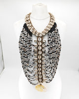 Statement Upcycled Sea Shells And Seeds Necklace