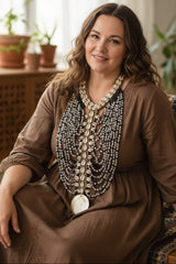 Statement Upcycled Sea Shells And Seeds Necklace
