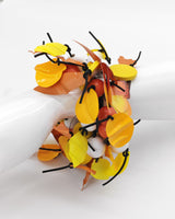Butterflies Statement Bracelet with recycled wood beads and recycled plastic bottle leaf