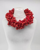 Faux Pearls on Textile Cord Necklaces - Large