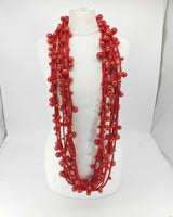 Faux Pearls on Textile Cord Necklaces - Large
