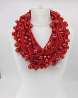 Faux Pearls on Textile Cord Necklaces - Large