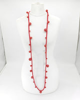 Faux Pearls on Textile Cord Necklaces - Large