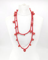 Faux Pearls on Textile Cord Necklaces - Large