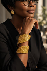 Golden Snake Statement Cuff – Recycled Water Pipe Jewelry