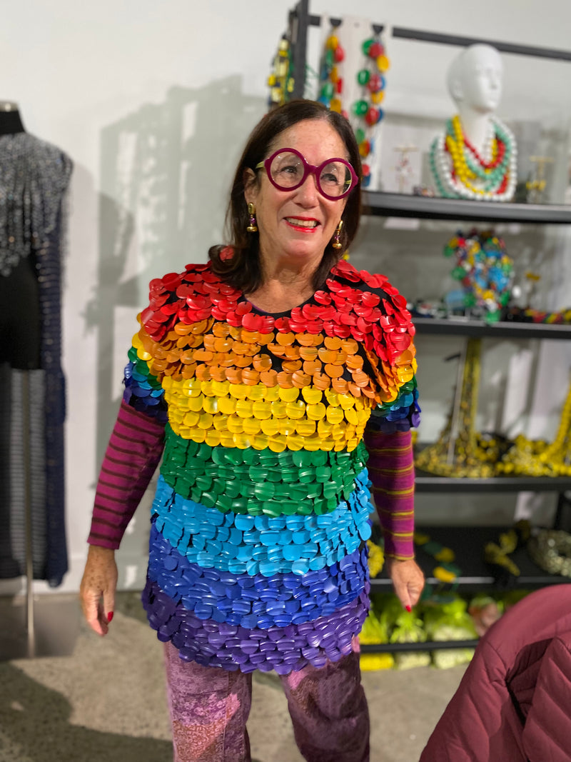 Hand Made Rainbow T-shirt From Recycled Plastic Bottle - Jianhui London