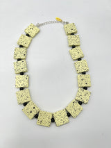 Lightweight Square Necklace Handmade from Recycled Wood – Minimalist Style - Small