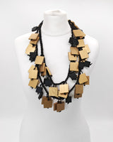 Wooden Squares Necklaces - Duo - Long