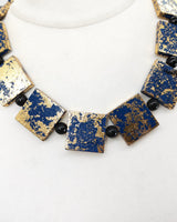 Lightweight Square Necklace Handmade from Recycled Wood – Boho Minimalist Style - Gilded