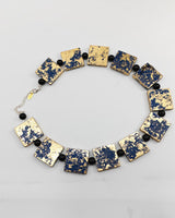 Lightweight Square Necklace Handmade from Recycled Wood – Boho Minimalist Style - Gilded
