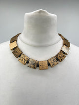 Lightweight Square Necklace Handmade from Recycled Wood – Minimalist Style - Small