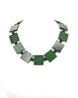 Lightweight Square Necklace Handmade from Recycled Wood – Boho Minimalist Style