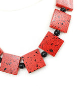 Lightweight Square Necklace Handmade from Recycled Wood – Boho Minimalist Style
