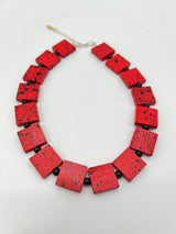 Lightweight Square Necklace Handmade from Recycled Wood – Minimalist Style - Small