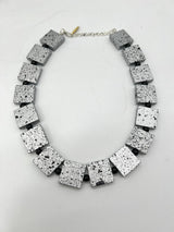 Lightweight Square Necklace Handmade from Recycled Wood – Minimalist Style - Small