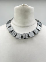 Lightweight Square Necklace Handmade from Recycled Wood – Minimalist Style - Small