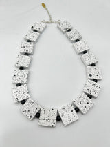 Lightweight Square Necklace Handmade from Recycled Wood – Minimalist Style - Small