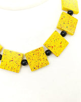 Lightweight Square Necklace Handmade from Recycled Wood – Boho Minimalist Style