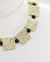 Lightweight Square Necklace Handmade from Recycled Wood – Boho Minimalist Style