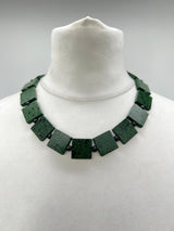 Lightweight Square Necklace Handmade from Recycled Wood – Minimalist Style - Small