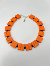 Lightweight Square Necklace Handmade from Recycled Wood – Minimalist Style - Small
