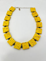 Lightweight Square Necklace Handmade from Recycled Wood – Minimalist Style - Small