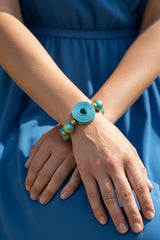 Universe Inspired Boho Bracelet | Handmade Recycled Wood & Fabric Sustainable Jewellery