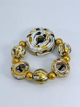 Universe Inspired Boho Bracelet | Handmade Recycled Wood & Fabric Sustainable Jewellery