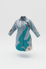 Upcycled Vintage Denim Jacket with Hand Appliqué – Wearable Art for Bold Women