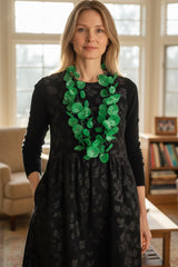 Upcycled plastic bottles - Big double Water Lily Necklaces - Hand painted solid color