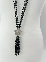 Handmade Crocheted Crystal Pendant Necklace – Lightweight UK Artisan Jewellery | Adjustable Long or Double Layer | Spring Summer Statement Gift for Her