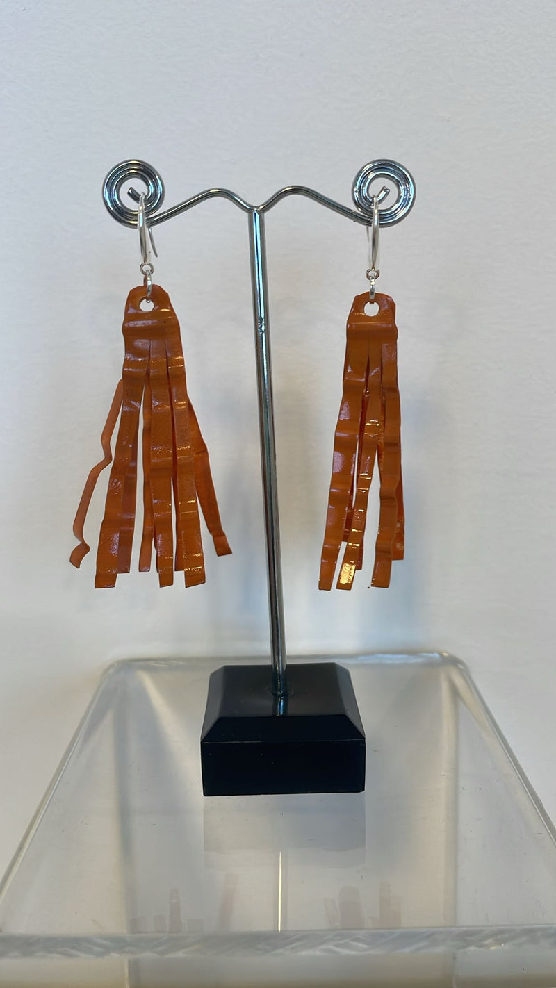 Aqua Willow tree earrings - Hand painted