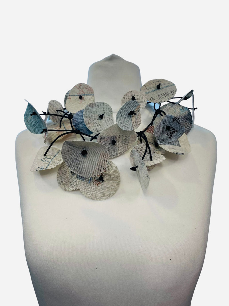 RECYCLED PAPER ORCHIDS NECKLACE - SHORT