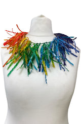 Jimi Hendrix Recycled Plastic Bottles Fringe Necklace - Short - Rainbow