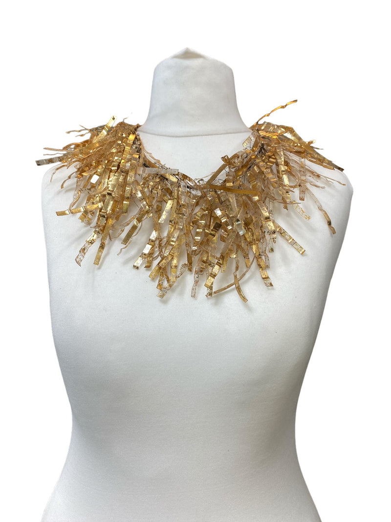 Jimi Hendrix Recycled Plastic Bottles Fringe Necklace - Short - Hand Gilded