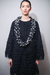 Fringe fabric made from recycled polyester Coat