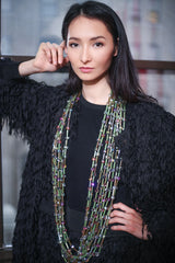 Fringe fabric made from recycled polyester Coat