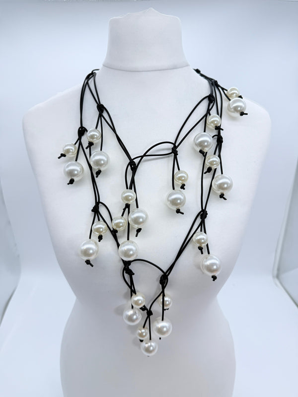 Grape Faux Pearl Necklace – Unique Handmade Statement Jewelry for Wedding or Party