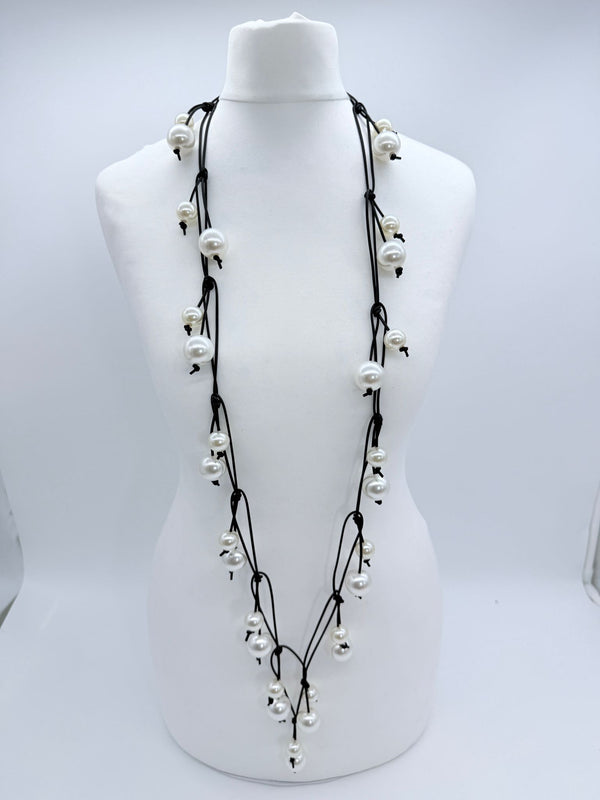 Grape Faux Pearl Necklace – Unique Handmade Statement Jewelry for Wedding or Party