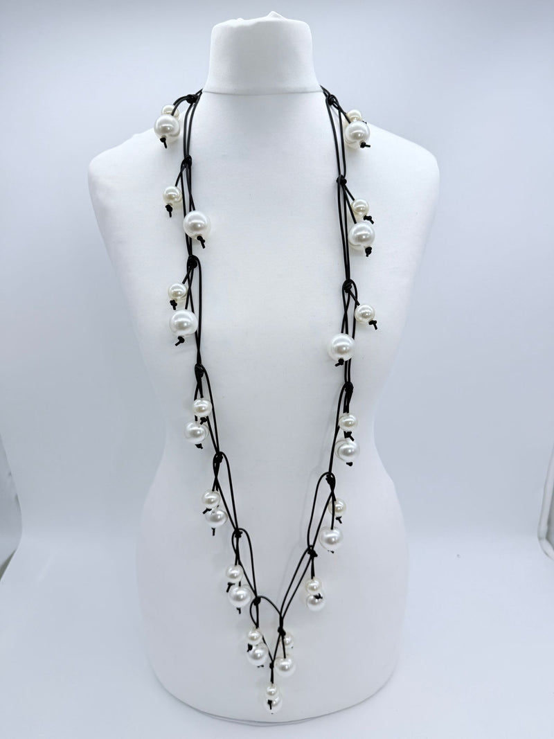 Grape Faux Pearl Necklace – Unique Handmade Statement Jewelry for Wedding or Party