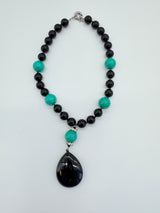 Handmade Vintage agate and turquoise Stone Necklace