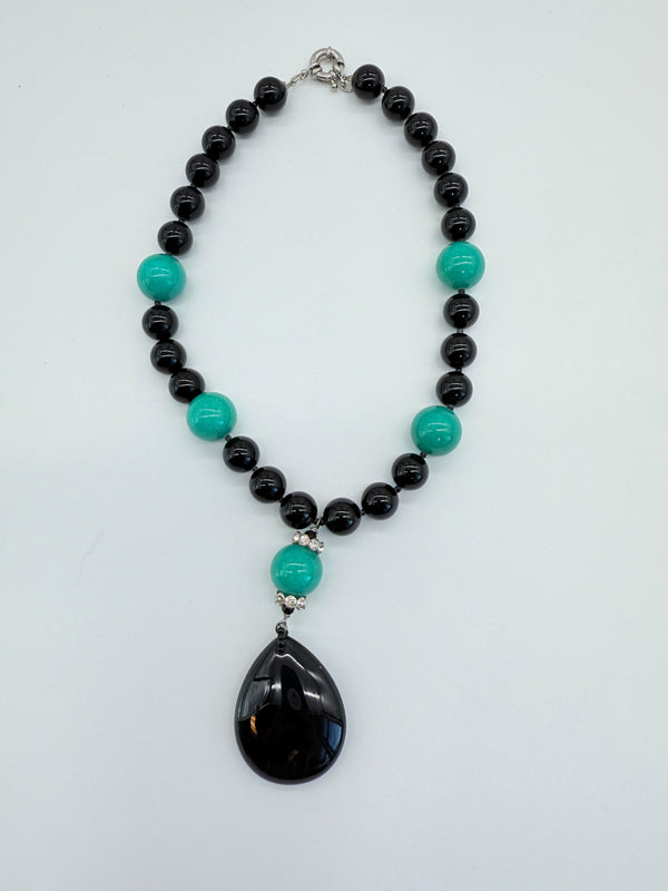 Handmade Vintage agate and turquoise Stone Necklace