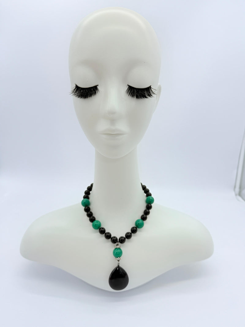 Handmade Vintage agate and turquoise Stone Necklace