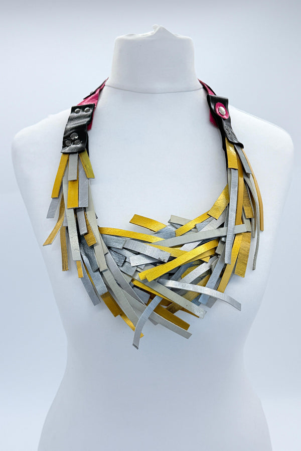 Hummingbird Nest Neckalce From Recycled Leather