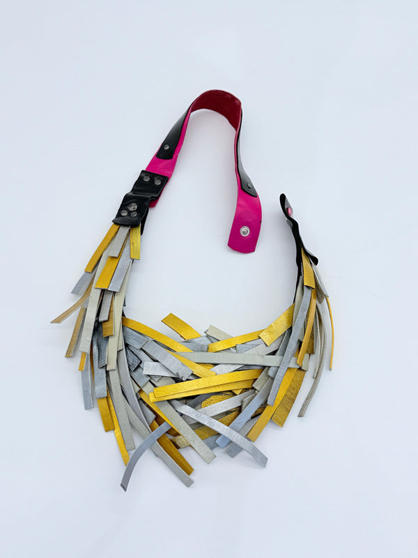 Hummingbird Nest Neckalce From Recycled Leather